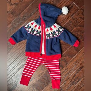 Hanna Andersson 6-12 month Christmas gnome sweater and pants